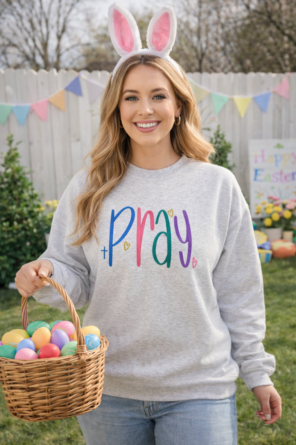 PRAY Multi-colored embroidery