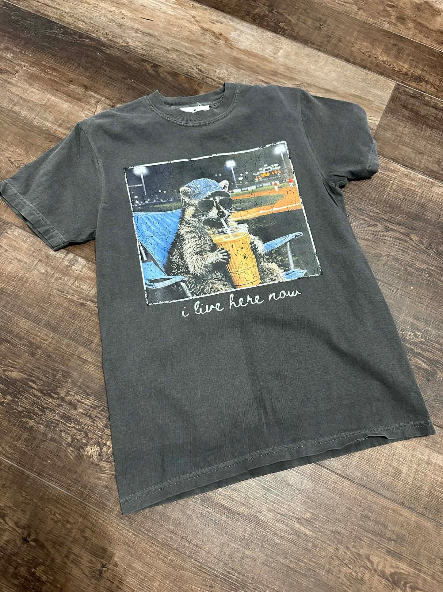 I Live Here Now - Raccoon Tee