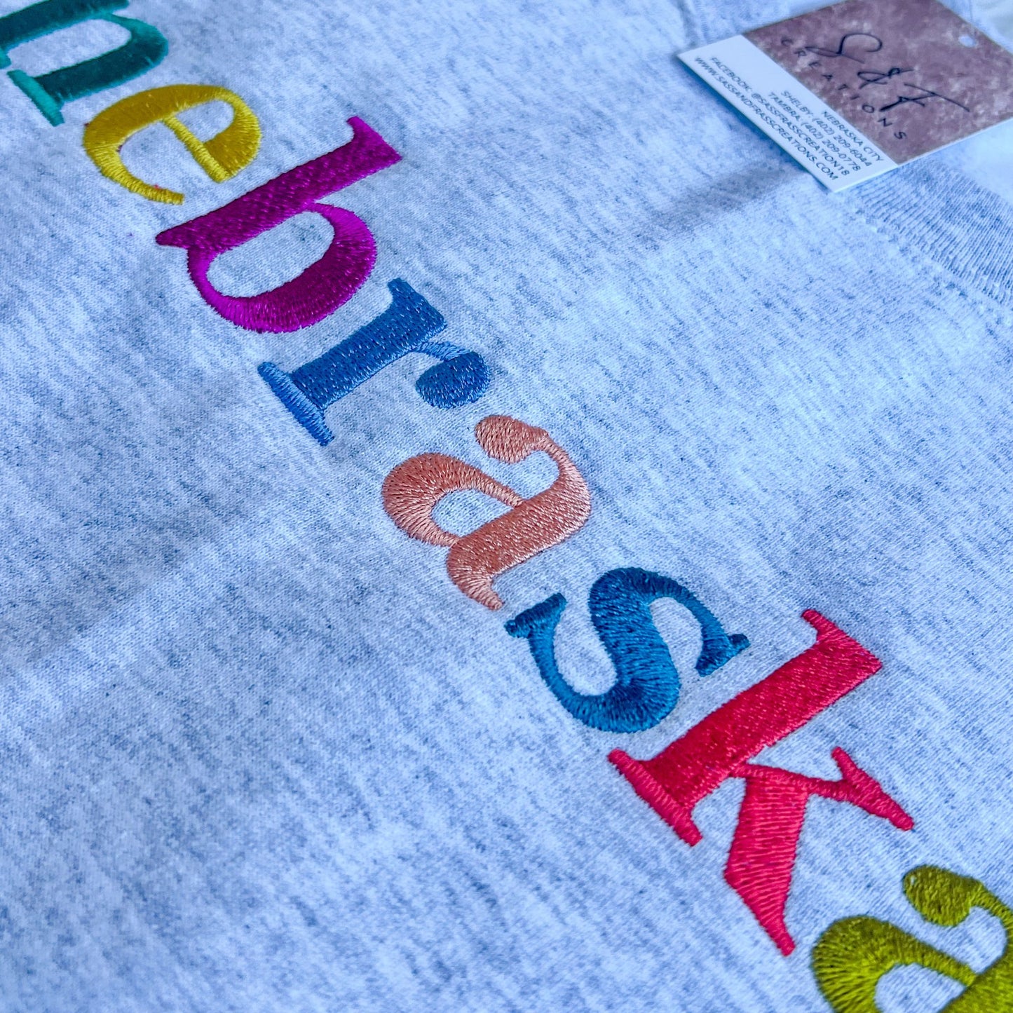 nebraska - multi-color embroidery