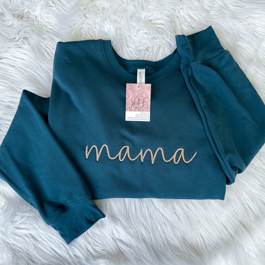 mama cursive embroidery - Atlantic Crew