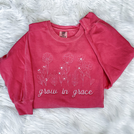 grow in grace Floral Embroidery