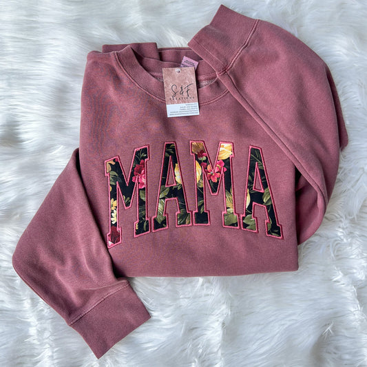 MAMA Appliqué - Black Floral