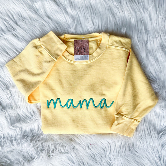 mama Cursive embroidery - Butter Crew