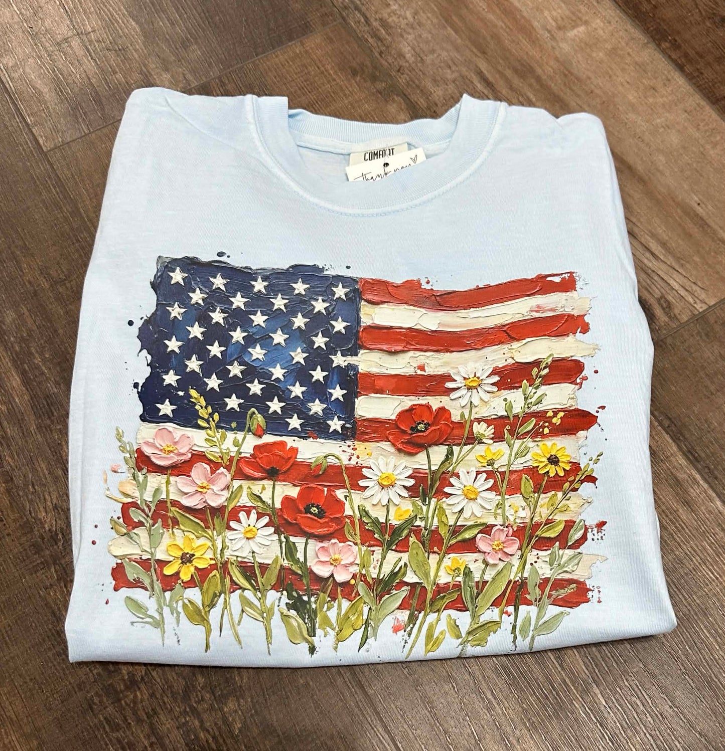 Floral American Flag Tee