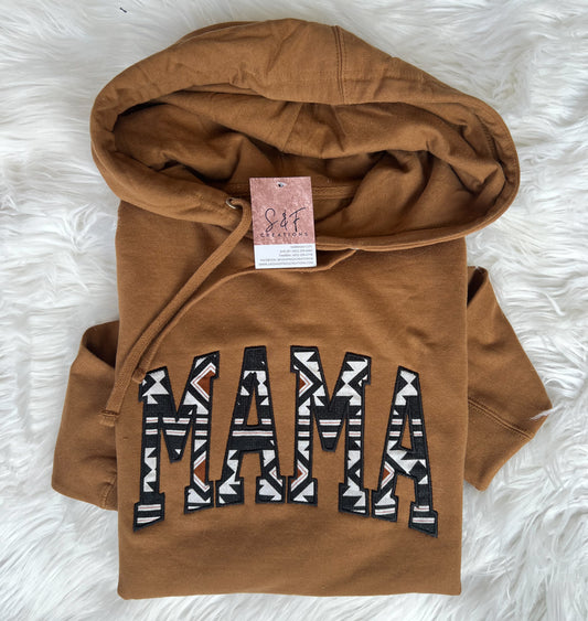 MAMA Aztec Appliqué - Saddle Hoodie