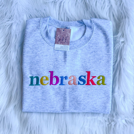 nebraska - multi-color embroidery